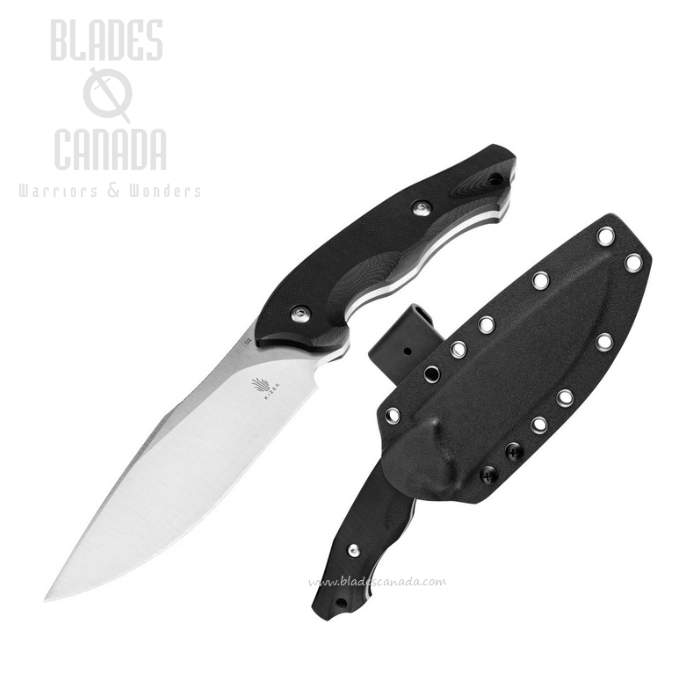 Kizer Magara Fixed Blade Knife, D2 Satin, G10 Black, Kydex Sheath, KI1055A1