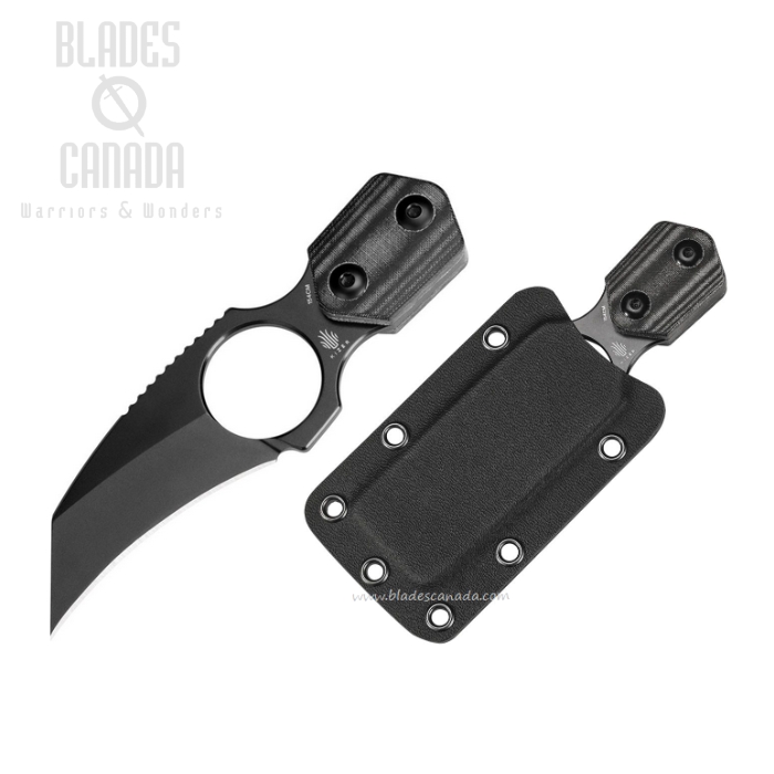 Kizer Variable Claw Fixed Blade Knife, 154CM Black, Micarta Black, 1056C1