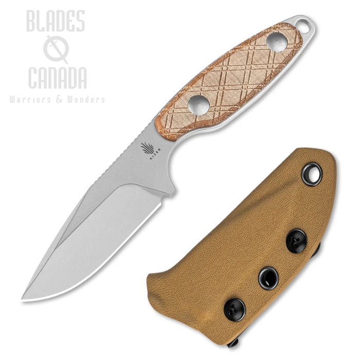 Kizer Muskrat Fixed Blade Knife, 154CM SW, Micarta Brown, 1064C1