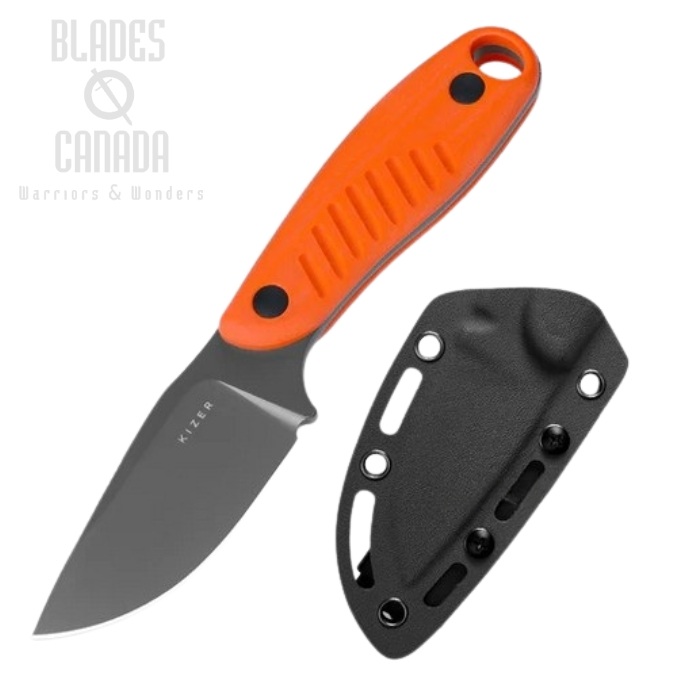(image for) Kizer Hare Fixed Blade Knife, D2 Steel, G10 Handle Orange, Ki1077A1