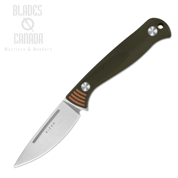 Kizer Evenki 1 Fixed Blade Knife, AEB-L SW, G10 Green/Orange, Kydex Sheath, 1097A1 Kizer Evenki 1 Fixed Blade Knife, AEB-L SW, G10 Green/Orange, Kydex Sheath, 1097A1