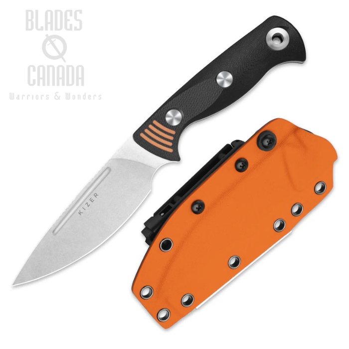 Kizer Evenki 3 Fixed Blade Knife, AEB-L SW, G10 Black/Orange, Kydex Sheath, 1099A1 Kizer Evenki 3 Fixed Blade Knife, AEB-L SW, G10 Black/Orange, Kydex Sheath, 1099A1