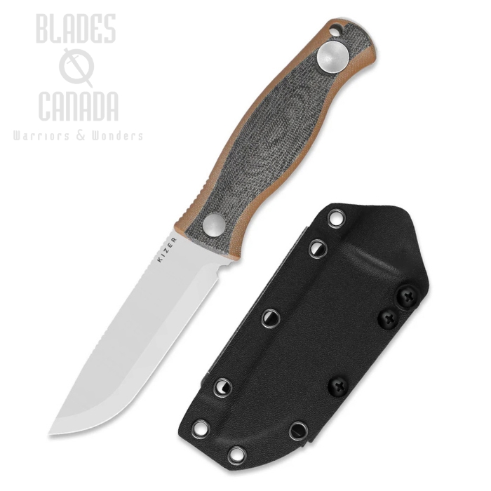 Kizer Polaris Fixed Blade Knife, AEB-L Blade, Micarta/G10, 1100A1