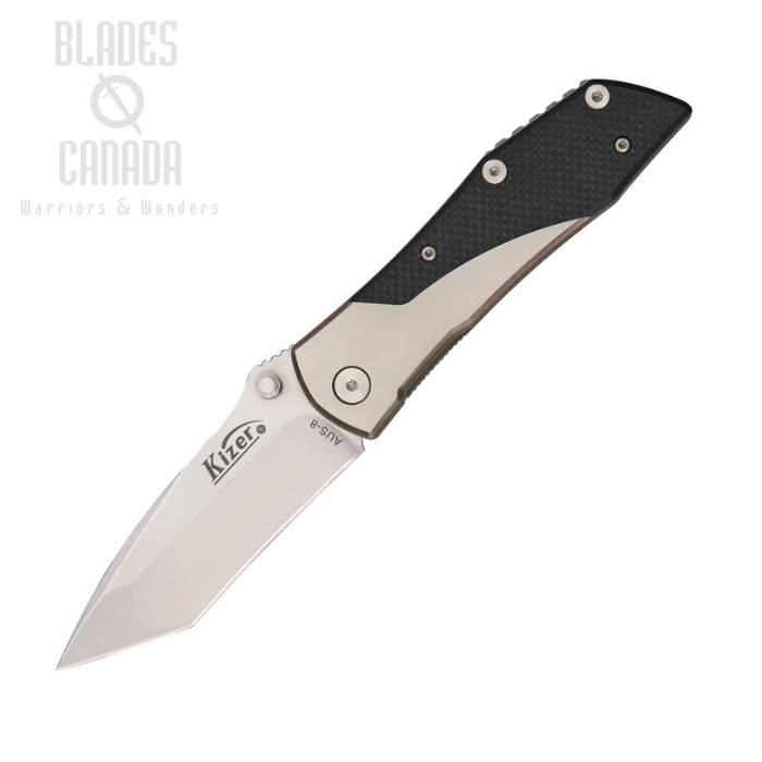Kizer 303 Folding Knife, AUS 8, Carbon Fiber/Titanium, 303