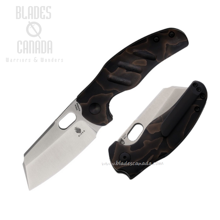 Kizer Sheepdog C01C Mini Folding Knife, S35VN Satin, Raffir Handle, 3488A6