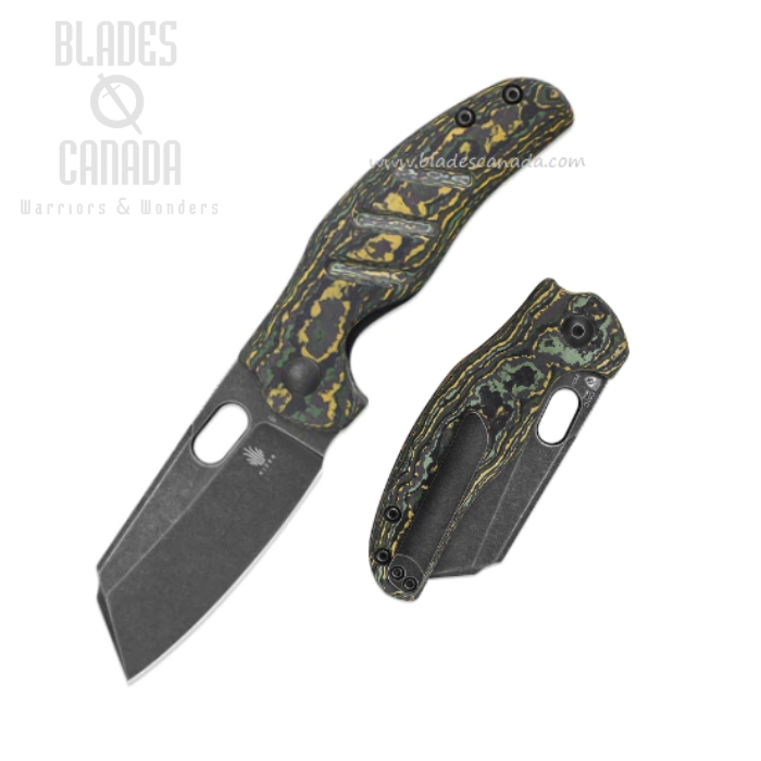 Kizer C01C Mini Sheepdog Folding Knife, 20CV, Fatcarbon Handle, 3488A7