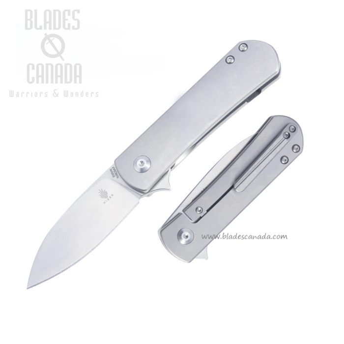 Kizer Yorkie Flipper Framelock Knife, CPM S35VN, Titanium Grey, 3525A3