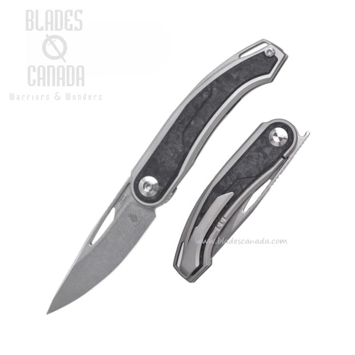 Kizer Apus Flipper Framelock Knife, CPM S35VN, Titanium Carbon Fiber, 3554A1