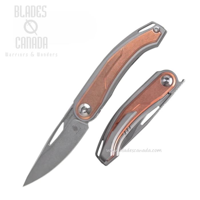 Kizer Apus Flipper Framelock Knife, CPM S35VN, Titanium/Copper, 3554A2