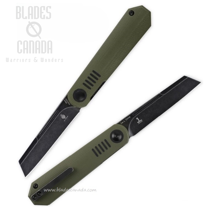 Kizer Lundquist De L'Orme Folding Knife, CPM 20CV, G10 Green, 3570A3