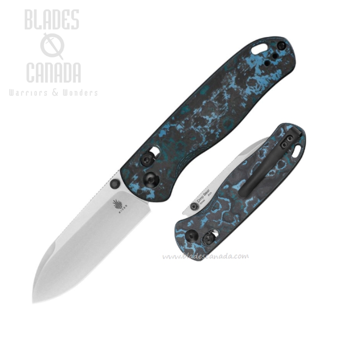 Kizer Drop Bear Folding Knife, Elmax, Carbon Fiber Artic Storm, 3619A2