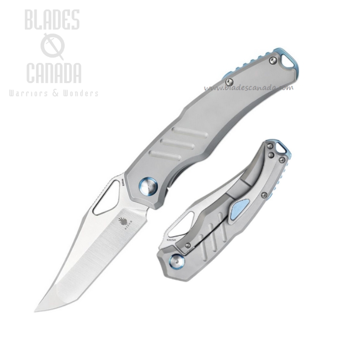 Kizer Torngat Framelock Folding Knife, S35VN Satin Tanto, Titanium Grey, 3625A1