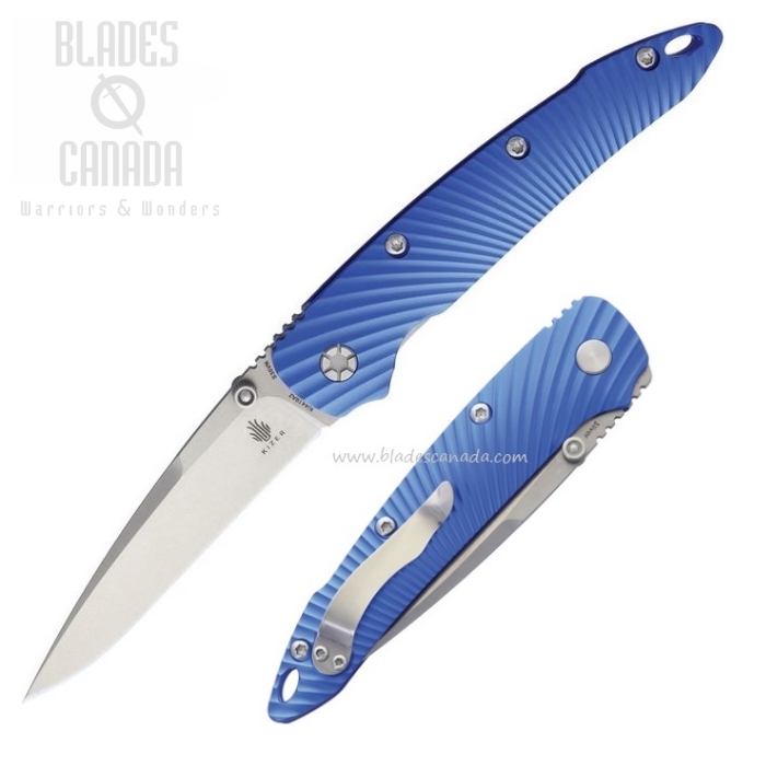 Kizer 4419A2 Folding Knife, S35VN Stonewash, Aluminum Blue, 4419A2
