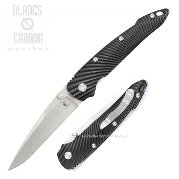 Kizer 4419A4 Folding Knife, CPM S35VN, Aluminum Black, 4419A4