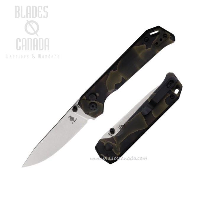 Kizer Begliter 2 Button Lock Folding Knife, S35VN, Raffir Handle, KI4458.2BA1