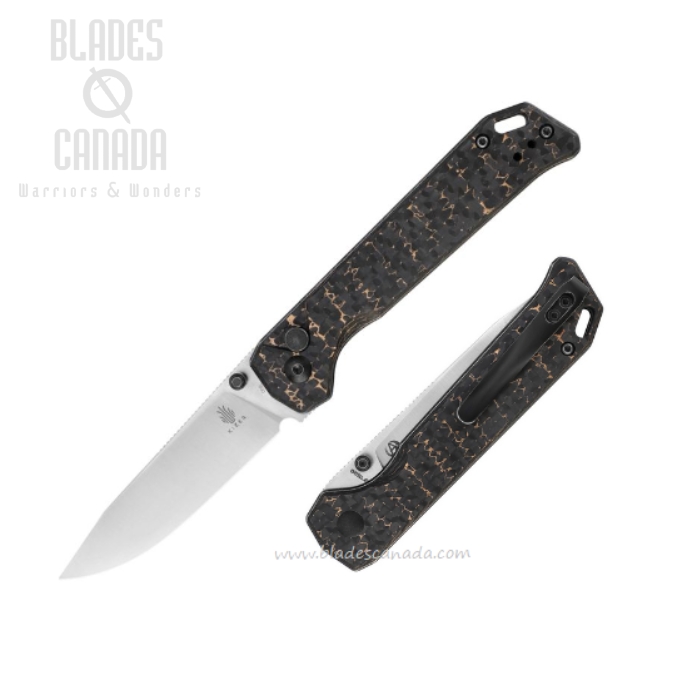 Kizer Begleiter 2 Button Lock Folding Knife, 20CV, Fatcarbon, 4458.2BA4
