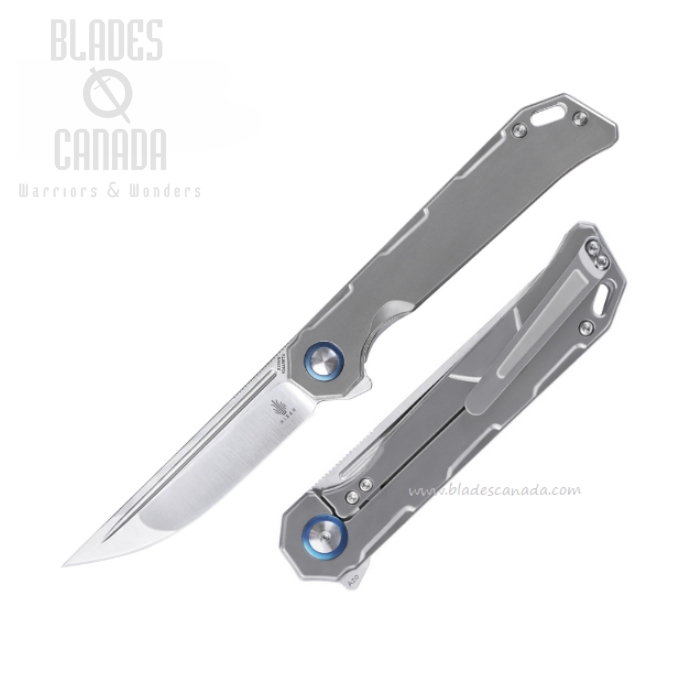 Kizer Begleiter Flipper Framelock Knife, S35VN Satin, Titanium Grey, KI4458T4