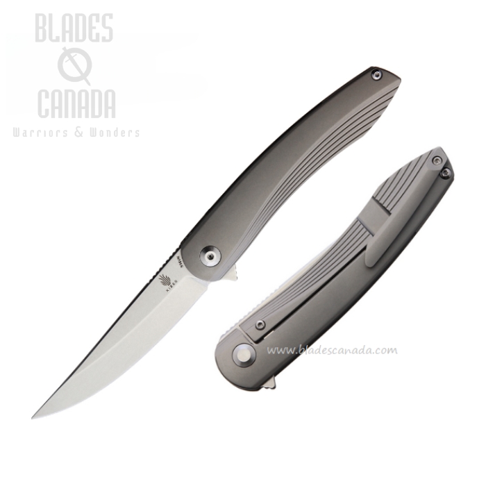 Kizer Zen Flipper Framelock Knife, CPM S35VN SW, Titanium Grey, 4553