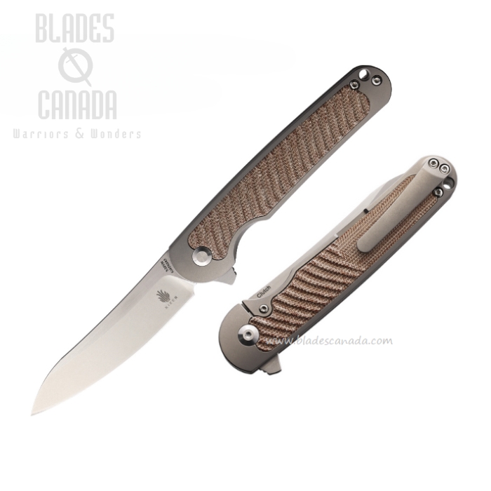 Kizer Clutch Flipper Framelock Knife, CPM S35VN, Micarta Brown, 4556A3