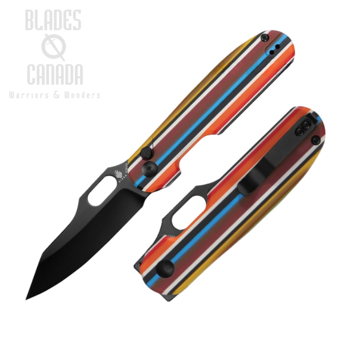 Kizer Cormorant Button Lock Folding Knife, Serape Series, S35VN, G10 Multicolour, 4562A5