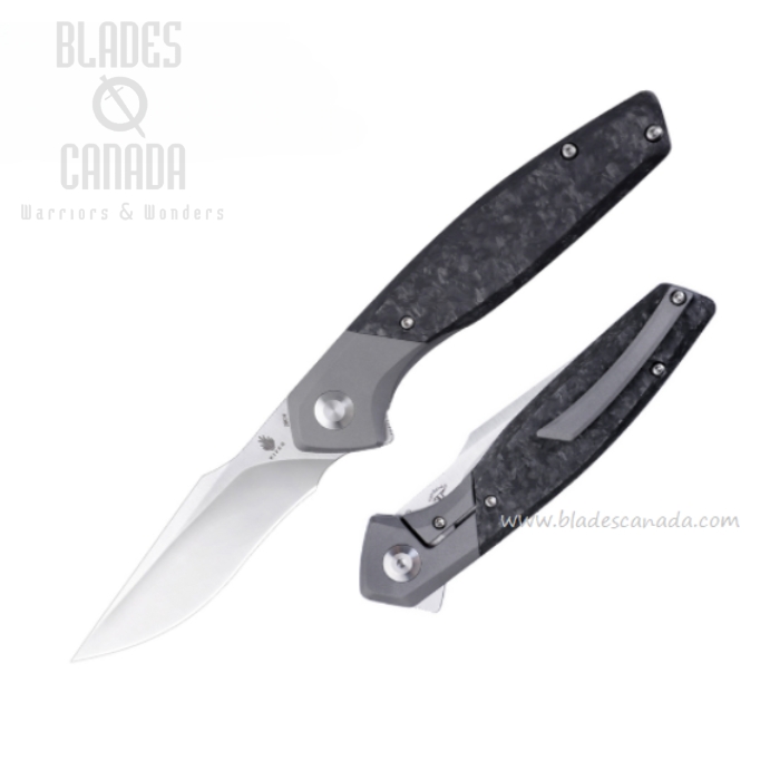 Kizer Grazioso Flipper Framelock Knife, CPM 20CV, Titanium/Carbon Fiber, KI4572A1