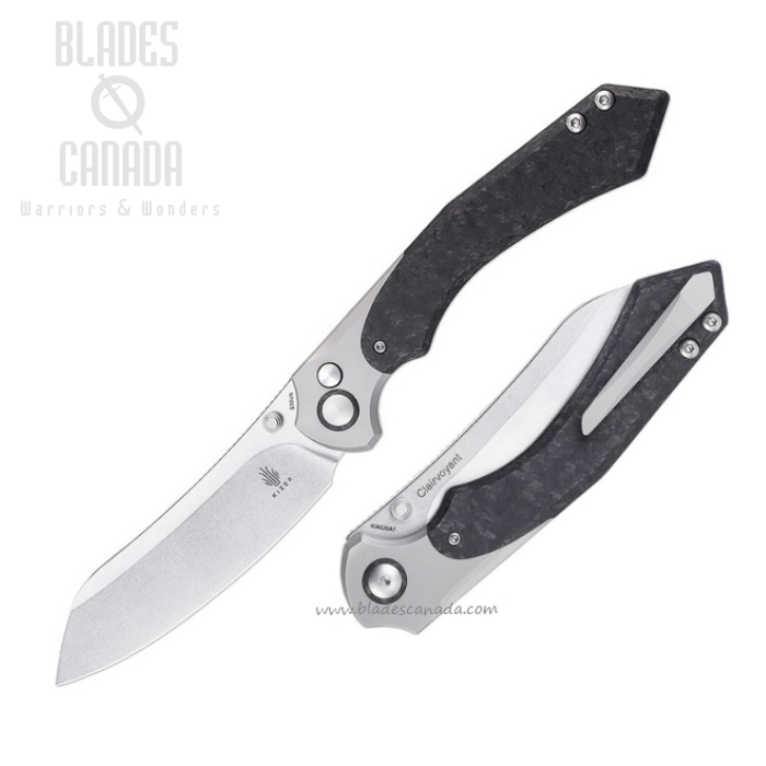 Kizer Clairvoyant Button Lock Folding Knife, S35VN SW, Carbon Fiber, KI4626A1