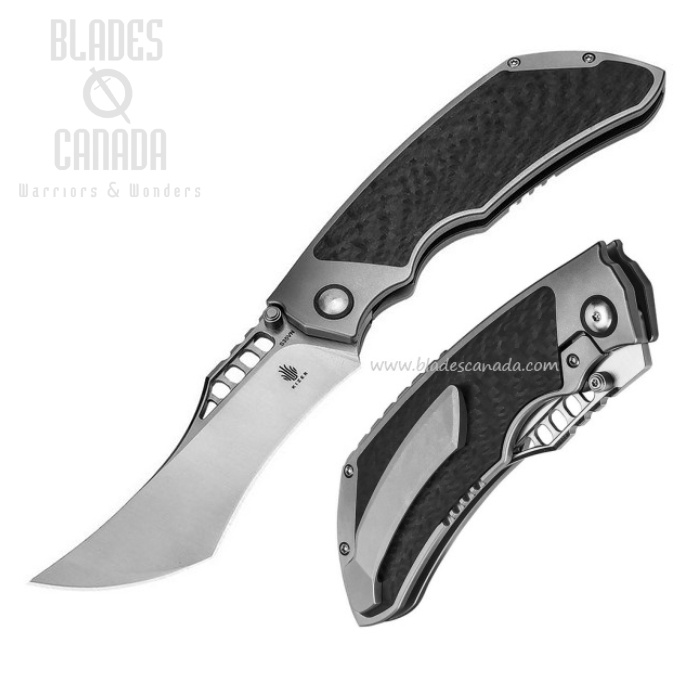 Kizer Huntsmen Framelock Flipper Folding Knife, S35VN, Ti/CF Handle, KI4642A1