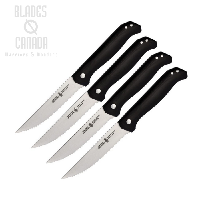 Kizer Begleiter Steak Knife Set of 4, 1.4116 Satin, G10 Black, KIBE0505G1