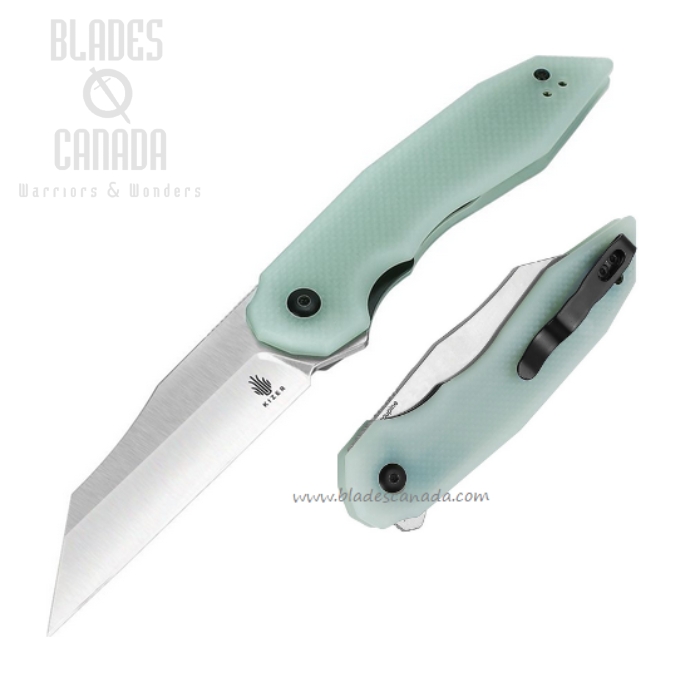 Kizer Porcupine Folding Knife, Satin Blade, G10 Jade, KIL3008A1