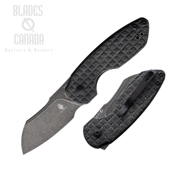 Kizer October Mini Flipper Folding Knife, 154CM Black SW, Micarta Black, V2569C2