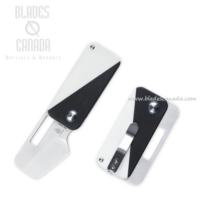 Kizer Walnut Tai Chi Mini Slipjoint Folding Knife, N690, G10 Black/White, V2592N1