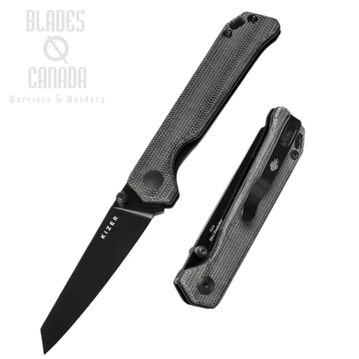 Kizer Mini Begleiter Reverse Tanto Folding Knife, Nitro-V, Micarta Handle, KIV3458RA1