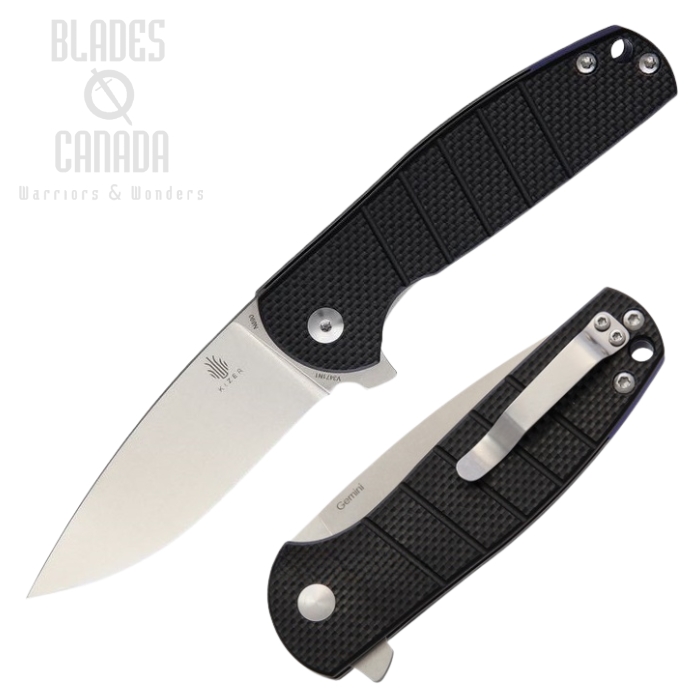Kizer Vanguard Gemini Flipper Folding Knife, N690, G10 Black, V3471N1