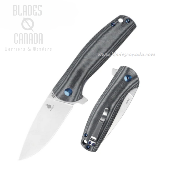 Kizer Vanguard Gemini Flipper Folding Knife, N690, Micarta Black, V3471N4