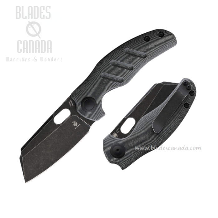 Kizer Vanguard Mini Sheepdog Folding Knife, 154CM Black SW, Micarta Black, V3488C5
