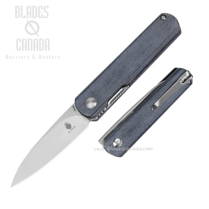 Kizer Feist Folding Knife, 154CM SW, Micarta Black Denim, KIV3499C4