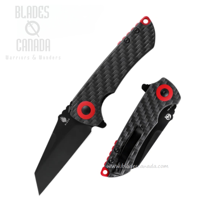 Kizer Mini Critical Flipper Folding Knife, CPM 3V, Carbon Fiber, V3508A1