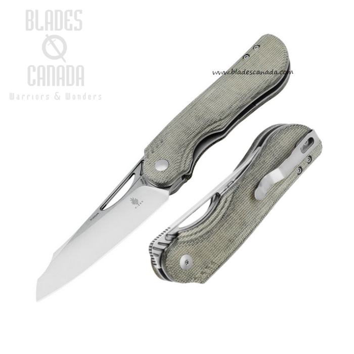 Kizer Kobold 2.0 Front Flipper Folding Knife, 154CM, Micarta Green, V3542-2C1