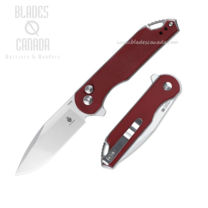 Kizer Assassin Button Lock Folding Knife, 154CM SW, Micarta Red, V3549C2