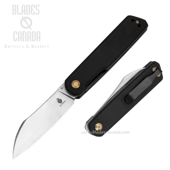 Kizer Klipper Folding Knife, CPM 3V Satin, Aluminum Black, KIV3580C1