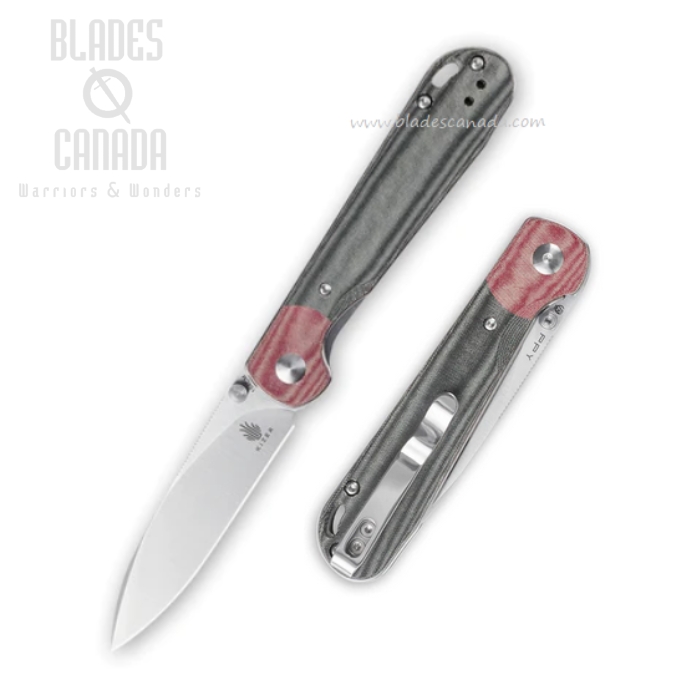 Kizer PPY Folding Knife, 154CM, Micarta Black/Red, V3587C1