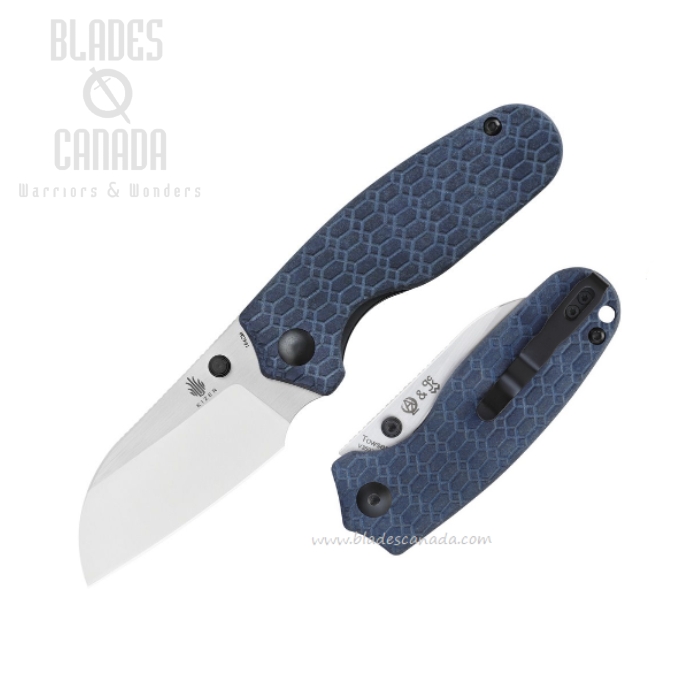 Kizer Azo Towser S Folding Knife, 154CM, Richlite Blue, V3593SC1
