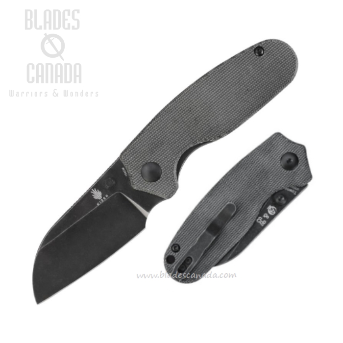 Kizer Towser S Folding Knife, 154CM Black SW, Micarta Black, V3593SC2