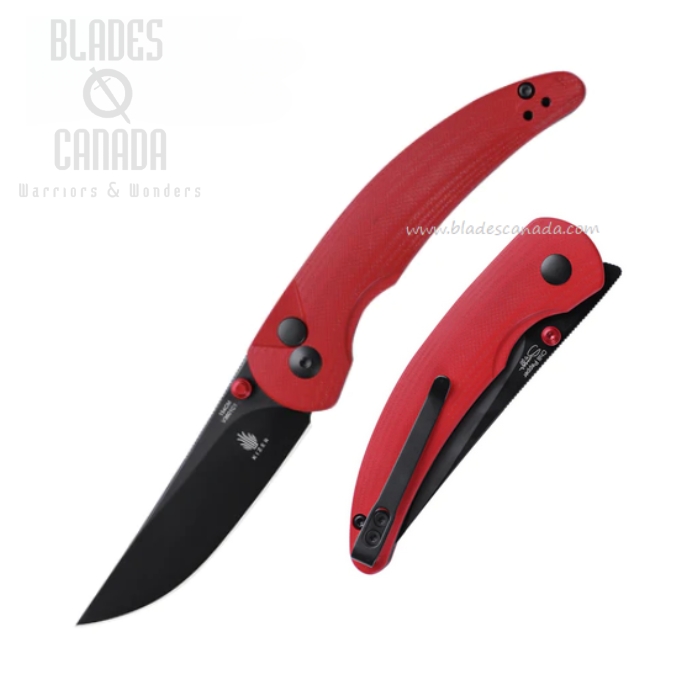 Kizer Chili Pepper Flipper Folding Knife, 154CM Black, G10 Red, V3601C1