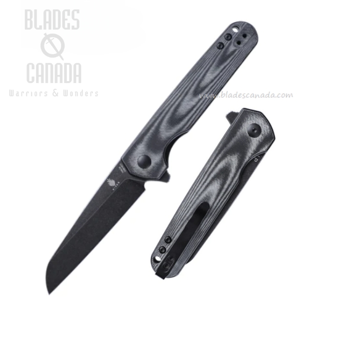 Kizer LP Flipper Folding Knife, 154CM Black, Micqarta Black/White, V3610C1