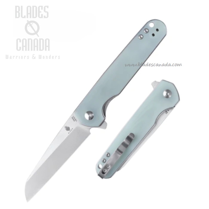 Kizer LP Flipper Folding Knife, 154CM, G10 Transparent/Jade, V3610C2