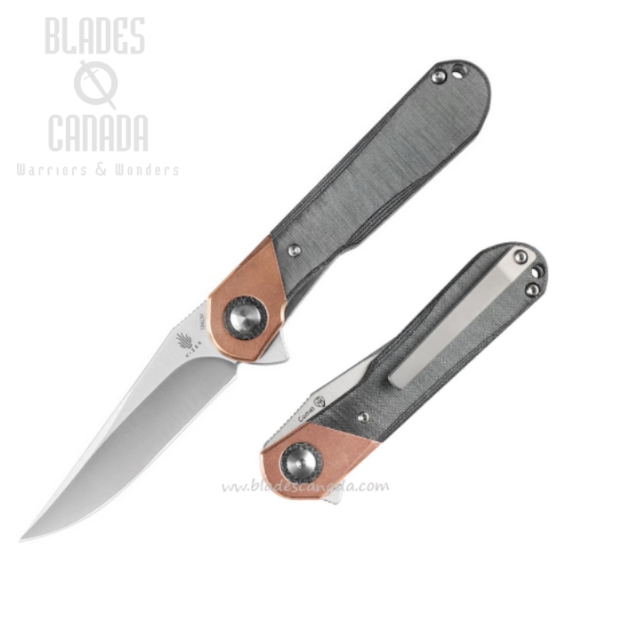 Kizer Comet Flipper Folding Knife, 154CM, Copper/Micarta, V3614C3