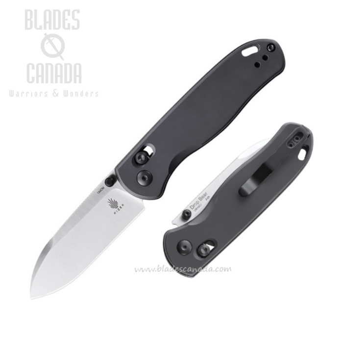 Kizer Drop Bear Axis Folding Knife, 154CM Satin, Aluminum Grey, V3619C1