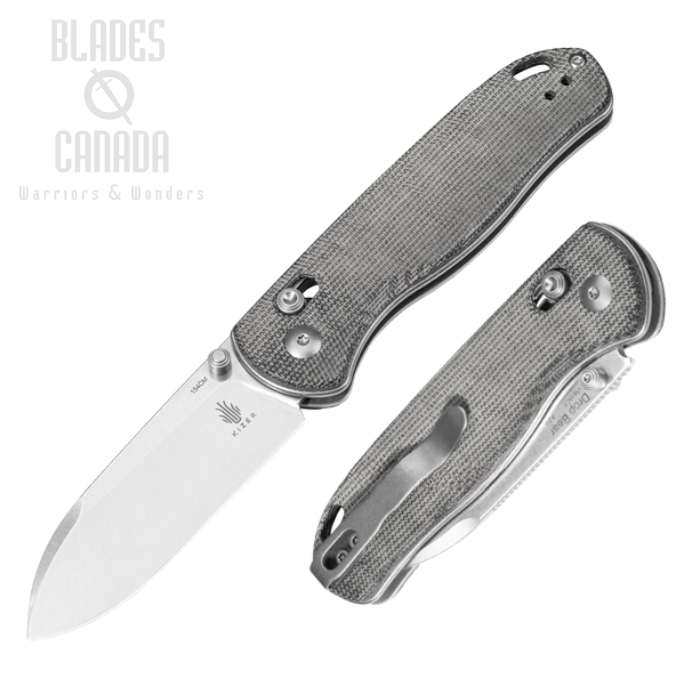 Kizer Drop Bear Folding Knife, 154CM SW, Micarta Grey, V3619C3