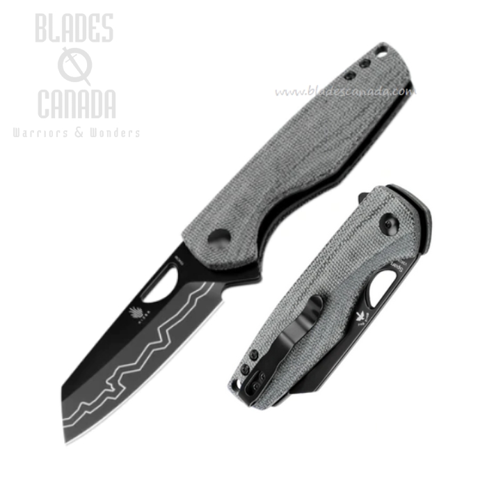 Kizer Sparrow Flipper Folding Knife, 154CM Black, Micarta Black, V3628C1